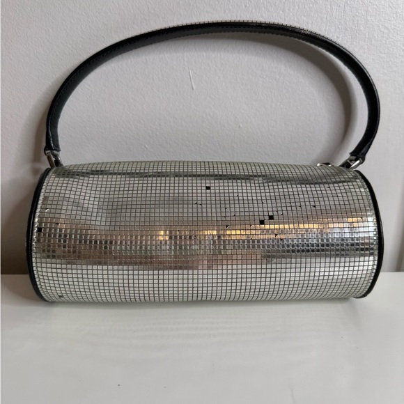 Les Petits Joueur - Emma Disco Handbag - Silver / Black - Picture 5 of 11